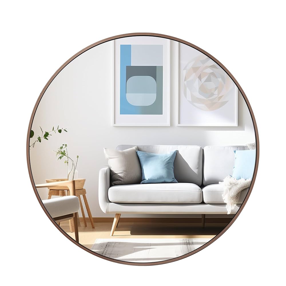 Amazon.com: Umzodo 24 inch Circle Wall Mirror, Brushed